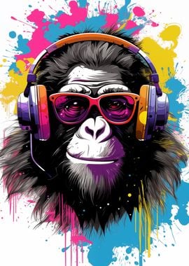 Monkey Headphones Dj