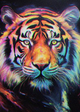 Neon Paint Tiger