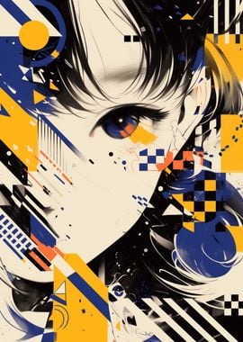 Geometric anime art