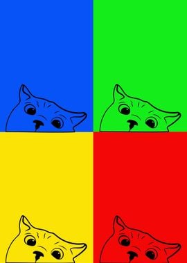 Pop Art Geek Cat