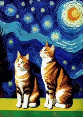 Starry Night Cat 