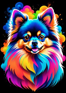 Geometric Color Pomeranian