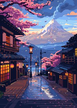 Japan Pixelart Fuji