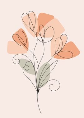 Hand drawn floral lines