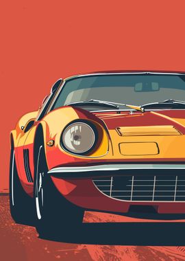 Retro Minimal Sport Car