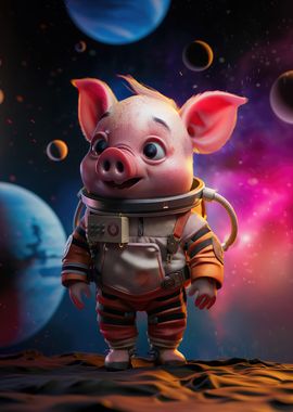 Adorable Piglet Space Suit