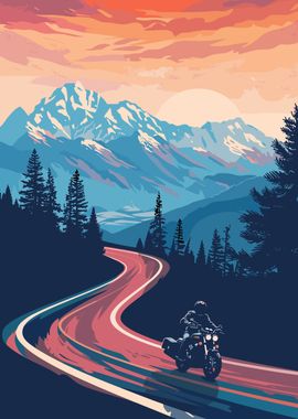 Motorcycle Mountain Road