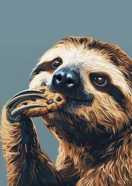 Sloth Eating Cookie