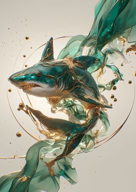 kintsugi art shark