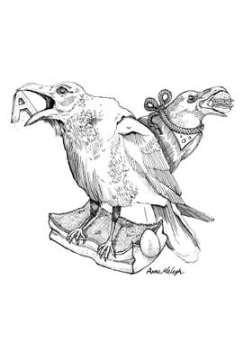 Crows ink art