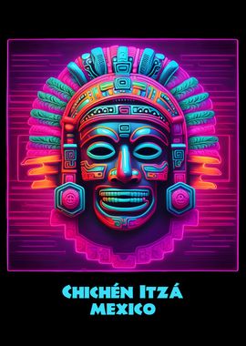 Chitzen Itza Mexico Neon