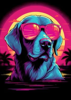 Dog in Miami Vice Style