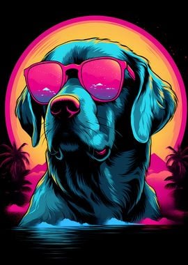 Dog in Miami Vice Style