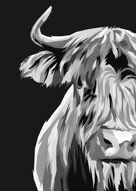 Bull Black And White Art