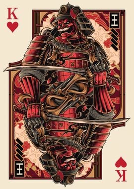 king samurai of heart card