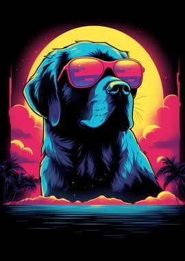 Rottweiler in Retro Style