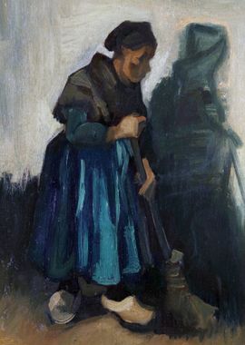 Woman with a broom 