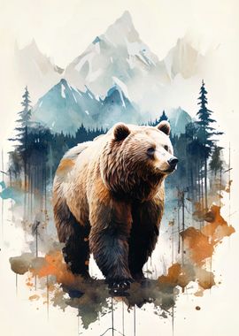 double exposure bear