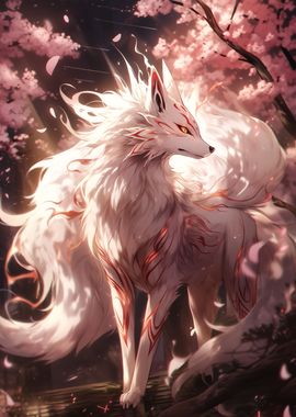 white sakura kitsune