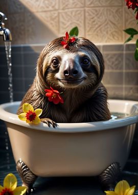 Sloth on bathroom