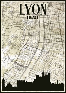 Lyon City Map France