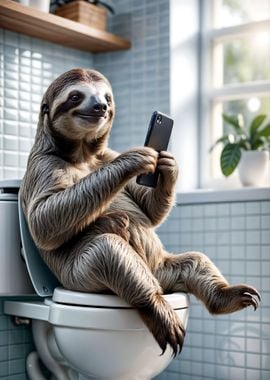 Sloth on toilet humor