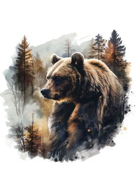 double exposure bear