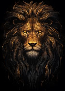 Black and Gold Lion 