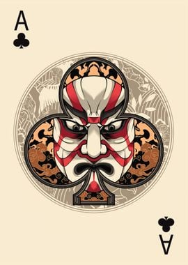 clubs samurai of ace card