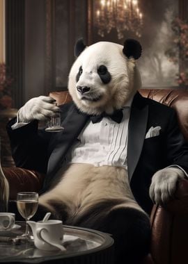 Panda in a tuxedo