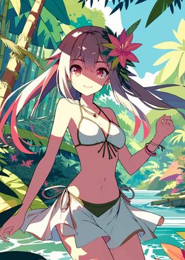 Sexy Anime Girl in Jungle