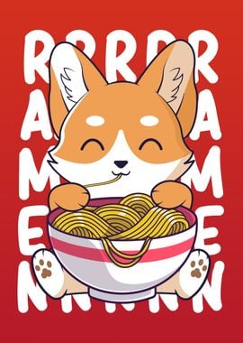 Corgi Dog Ramen Noodles