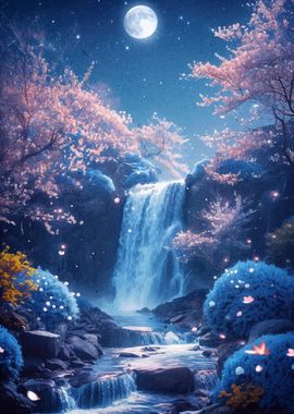 Cherry Blossom Japan Moon