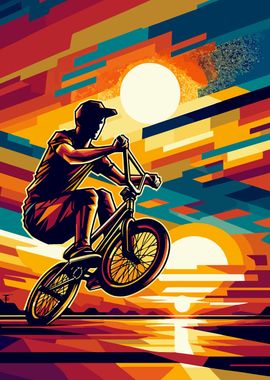 freestyle BMX sunset wpap