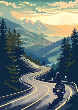 Female Motorcycle Mountain