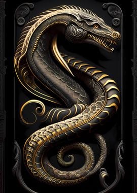 Golden Serpent Art Deco