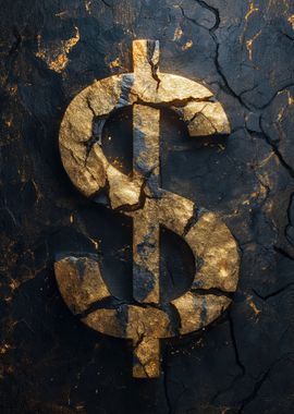 Abstract Gold Dollar Sign