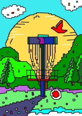 Disc Golf Pixel Art