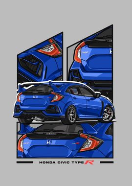 honda civic type r blue