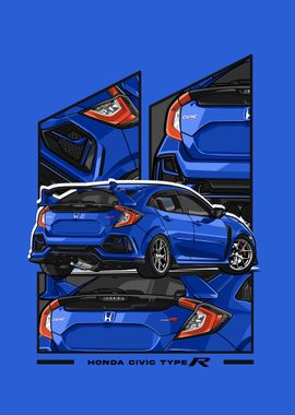 honda civic type r blue