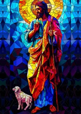 stain glass Jesus