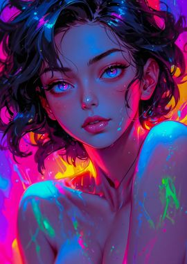 Nude Neon Anime Girl