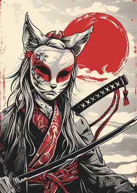 Samurai Girl Japan Art