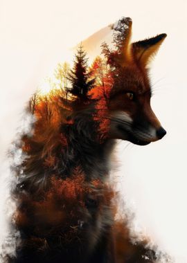 Red Fox Double Exposure