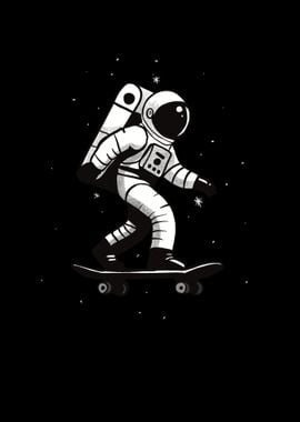 Astronaut Skateboarding