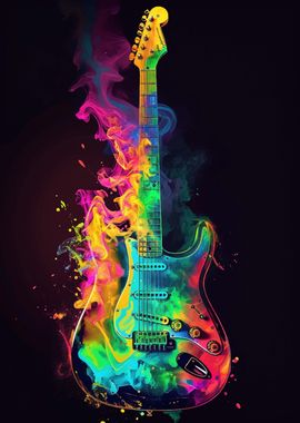 Guitar Colorful Music