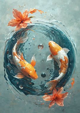 Yin Yang Koi Fishes