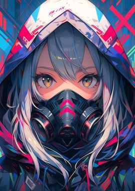 Cyberpunk Anime Girl Mask