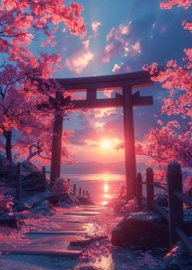 Japanese Torii Vaporwave