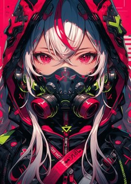 Cyberpunk Anime Girl Mask